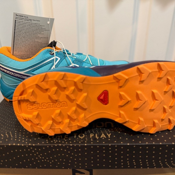 Salomon Kids' SpeedCross J Blue/Curacao/Acai/Bird of Paradise - Picture 4 of 5